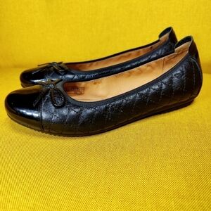 Josef Seibel Ballet Flats Black Leather Pippa Cap Toe Comfort Women's Size 6-6.5
